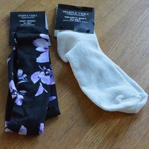 NWT Pair of Vera Wang Accessories Floral Headband and Cozy Socks